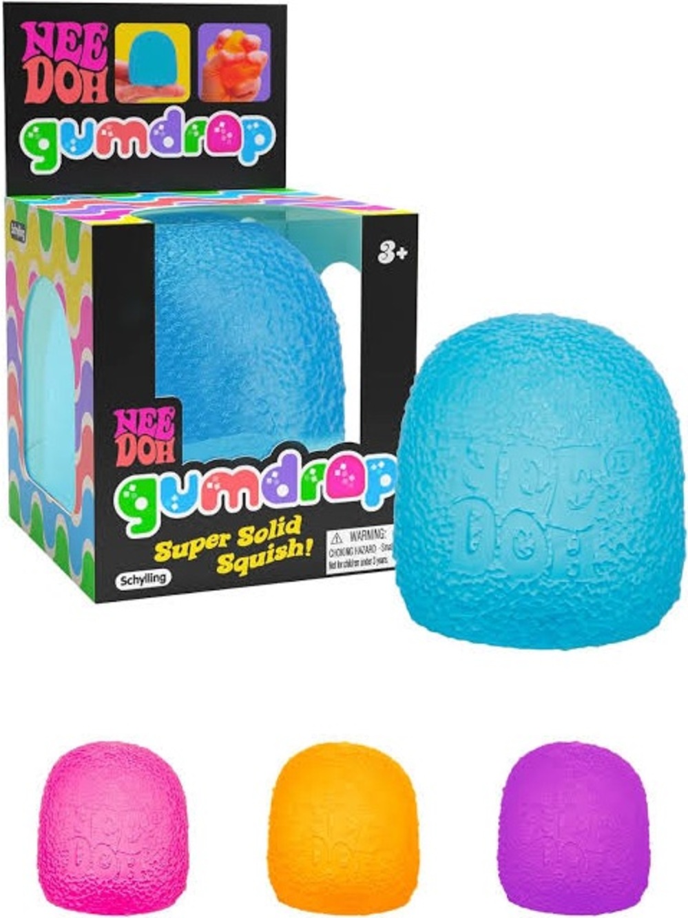 Needoh Gumdrop Super Solid Squish! Sensory Toy - Blue